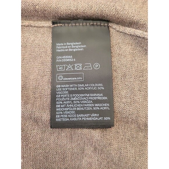 H&M Open Front Cardigan Small Brown Long Sleeve Capsule Closet Classic Thin - Picture 4 of 12